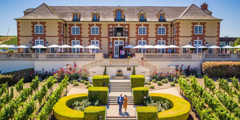 Domaine Carneros winery visitor centre, modelled on Champagne Taittinger's 'Château de la Marquetterie'