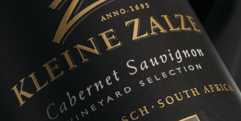 Kleine Zalze Vineyard Selection label close up