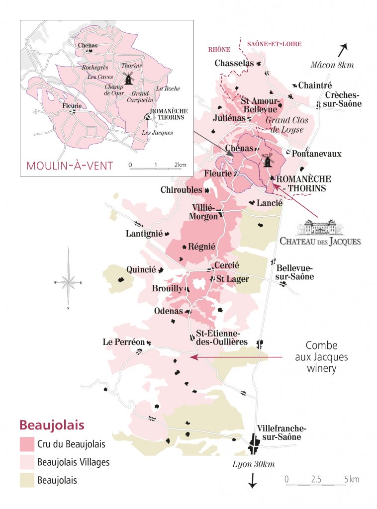 Map of the Beaujolais and Moulin-à-Vent