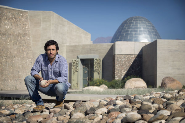 Sebastián Zuccardi in front of the Valle de Uco winery