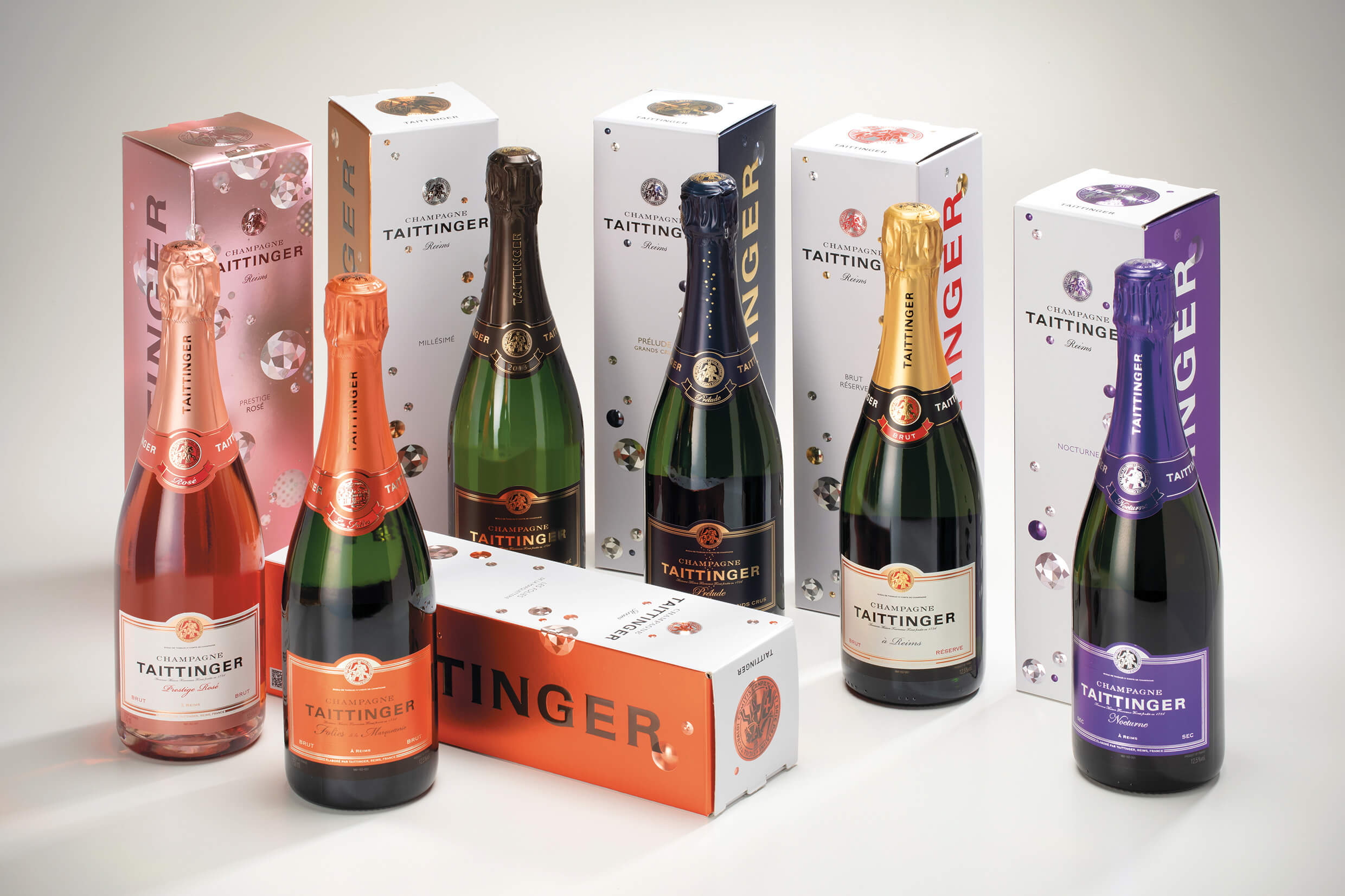 Taittinger range of bottle gift packs - 2020