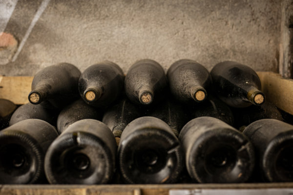 Château des Jacques magnums resting in the cellars